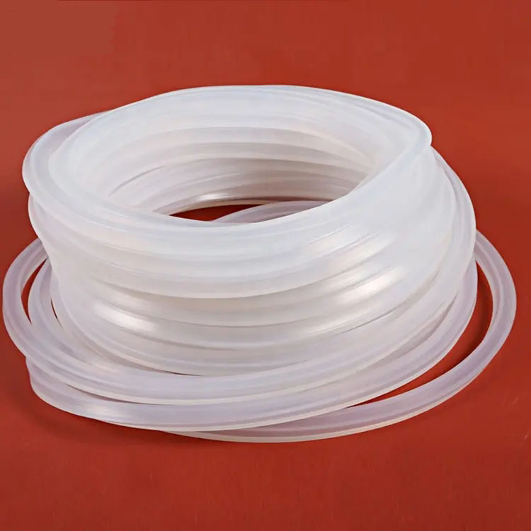 Personnalisation en usine Anneau flexible transparent Isolation en caoutchouc Fabricant de tubes en silicone rectangulaires de 15 mm